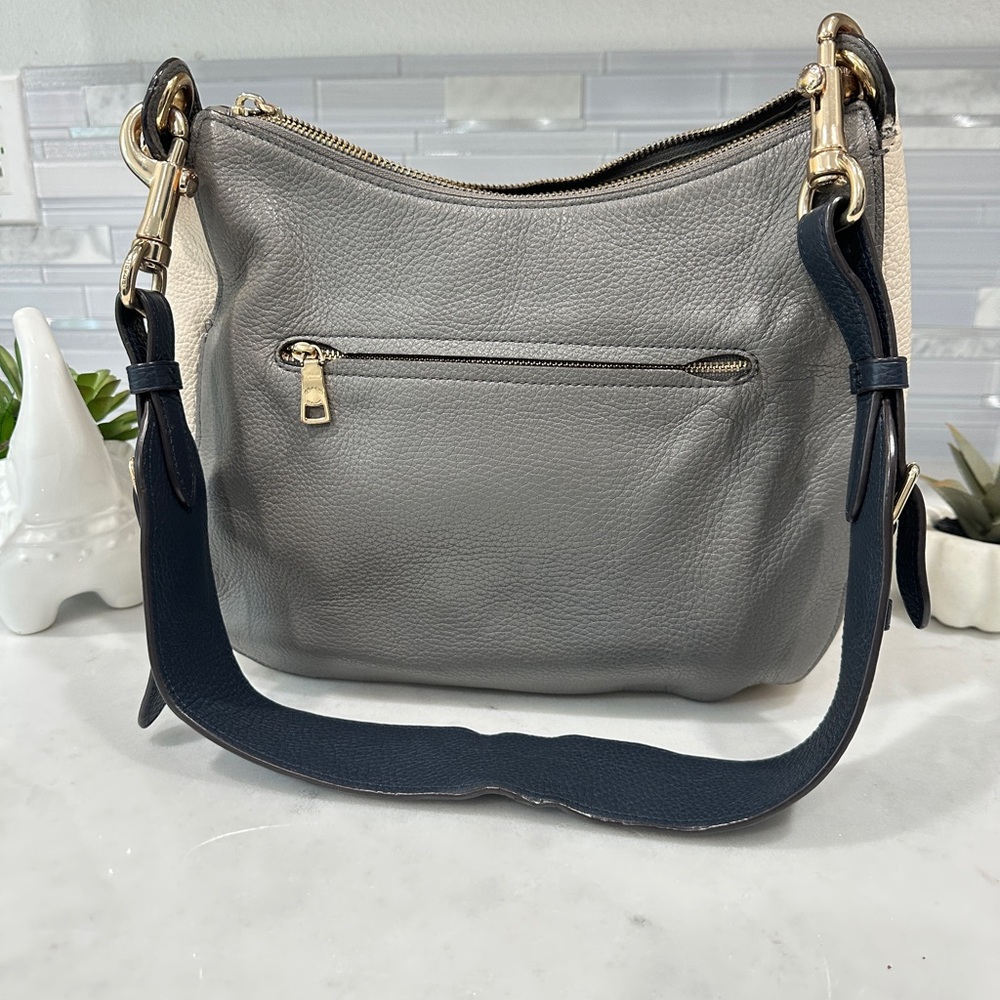 💋Coach F76697 Jes Colorblock Hobo Heather Gray/Black Pebbled Leather Bag - Picture 4 of 12
